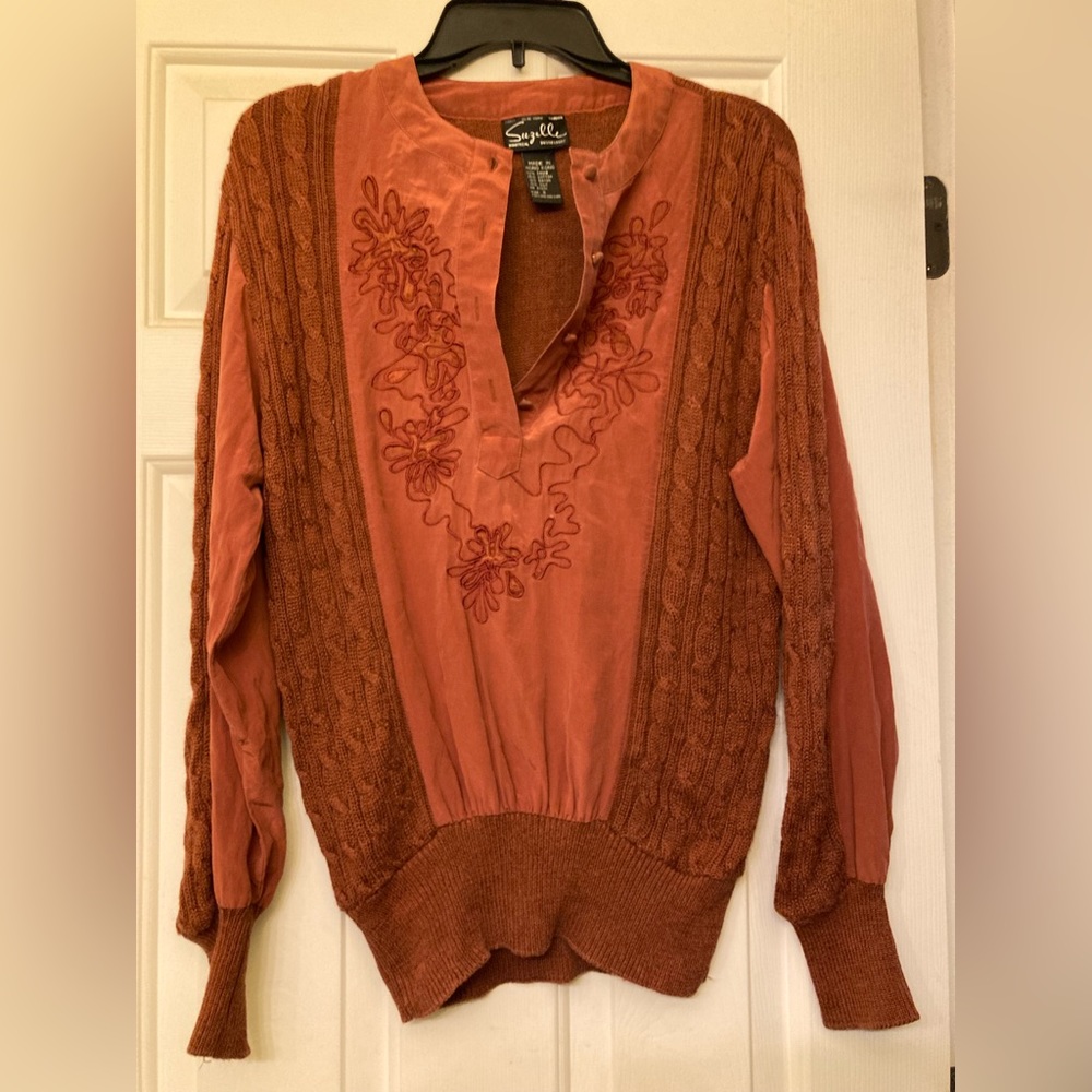 Vintage Suzelle sweater, size small, cotton silk blend